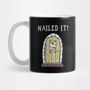 Nailed It! 95 theses from Martin Luther, white text Mug